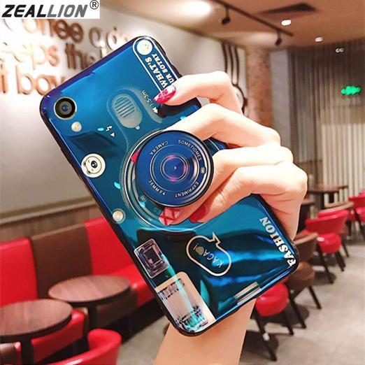 Zeallion For [OPPO A37] Blu-ray Camera Pattern Silicone Soft Stand Holder Phone Case