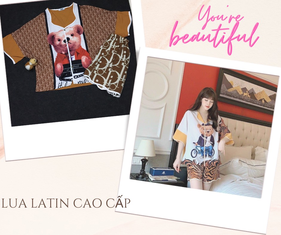 Bộ Đồ Ngủ Nữ Pijama Quần Đùi Lụa LATIN LOẠI 1 (40-70KG).