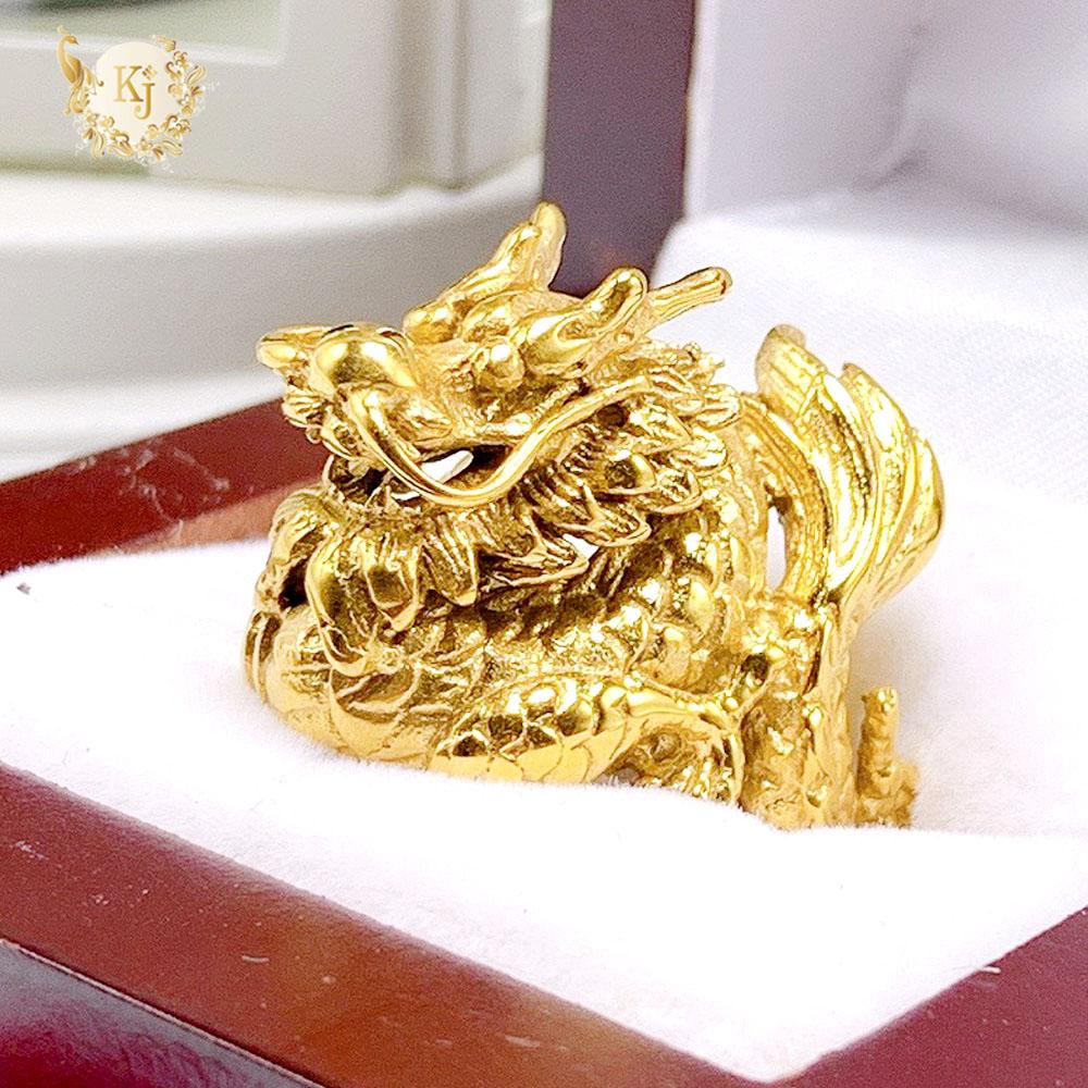 Nhẫn Nam Inox Rồng Xoắn Mạ Vàng 24 K  -  Tặng Kèm Hộp + Phiếu Bảo Hành  06 Tháng