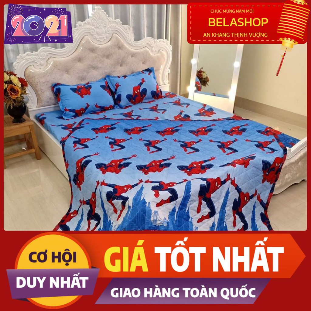 [HCM]Chăn hè thu trần bông 3 lớp poly mền trần bông hàng có sẵn tại tphcm mẫu người nhện bé