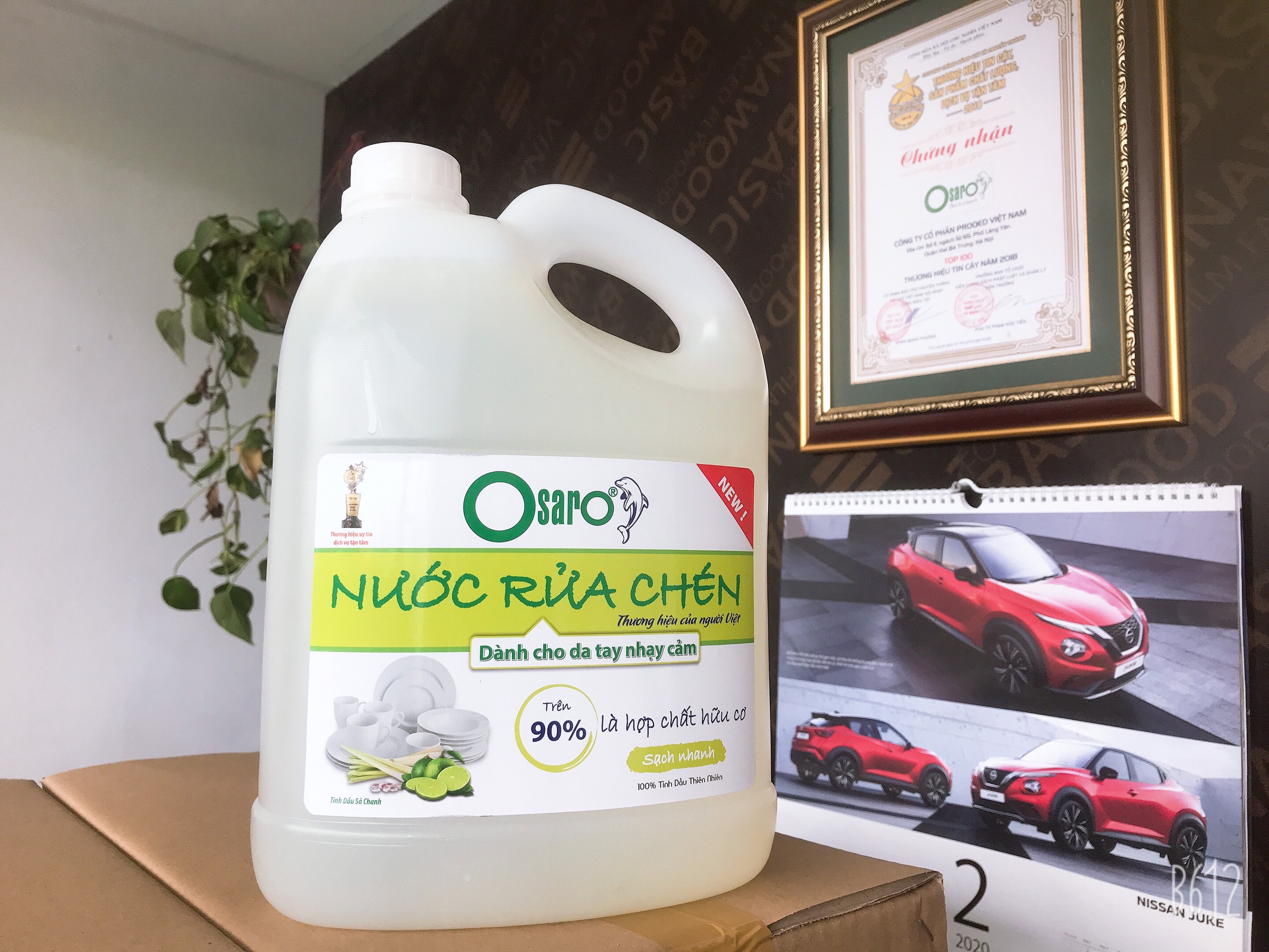 Nước rửa chén Osaro 3,8l tinh dầu thiên nhiên