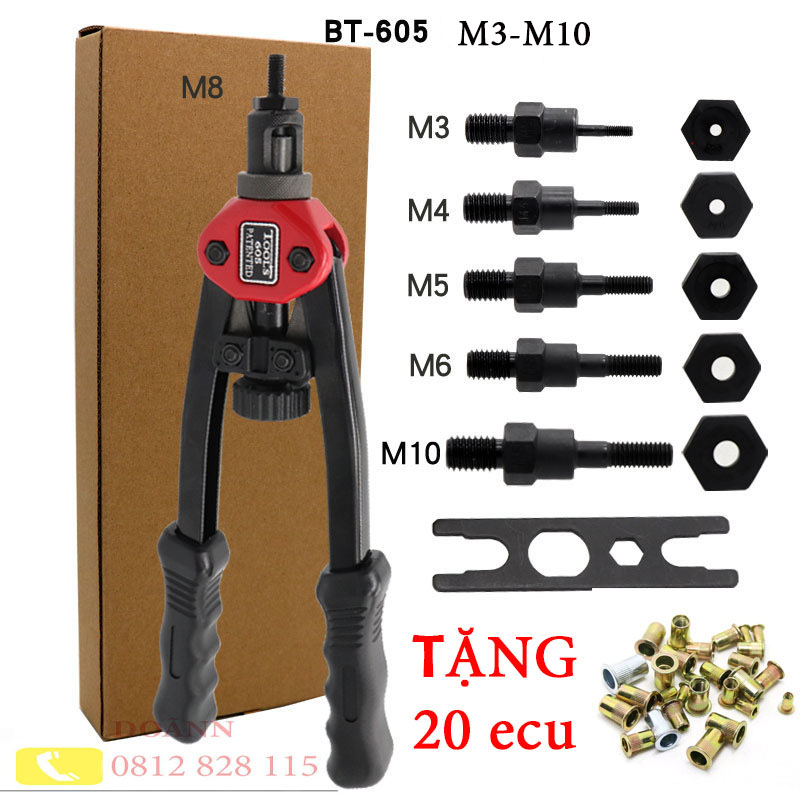 Vam rút ốc tán - ecu tặng 20 ecu