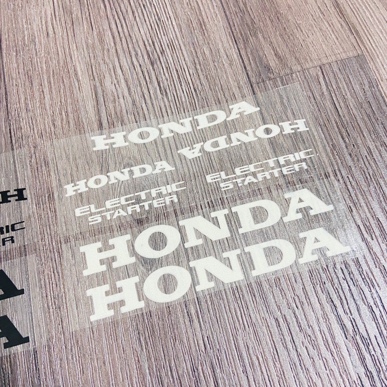 Trọn bộ miếng tem chữ honda, electric strater dán trang trí xe máy, tem tân trang xe máy