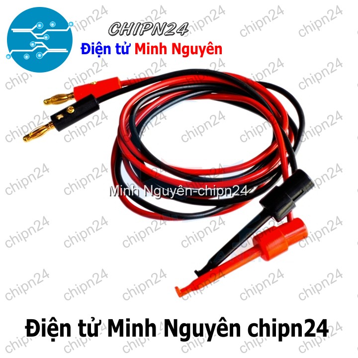 [1 cặp] (P247) Dây Chuối Móc - Dây Đầu Jack chuối 4mm và Kẹp Móc - HH002784