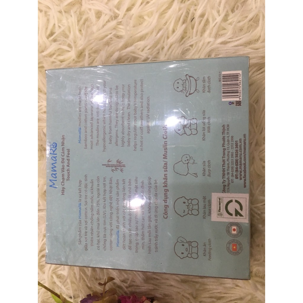 Sét 10 Khăn Sữa Sợi Tre Mamaru 25*25