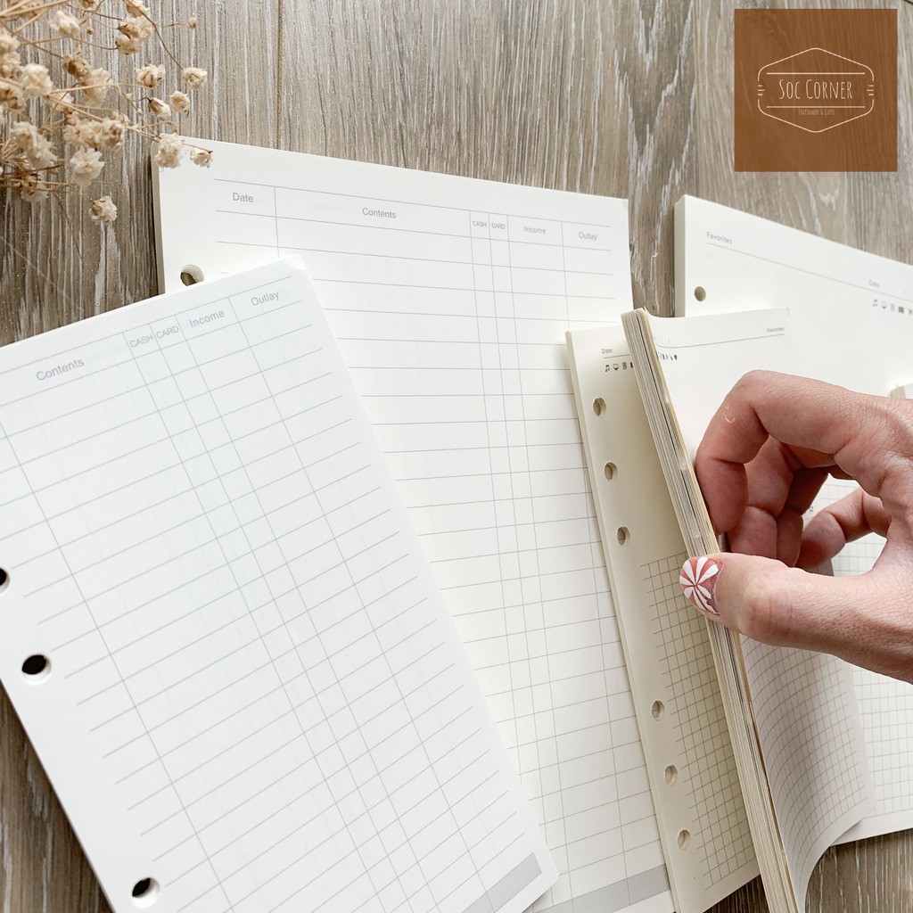 [HCM]Ruột sổ refill cho sổ còng Planner 6 lỗ A5A6 45 tờ
