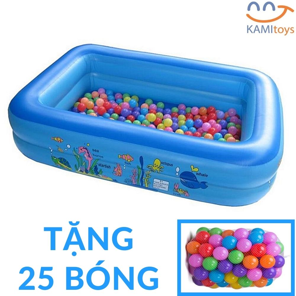 Giảm Ship 20k Nhà Banh bơm hơi 120x95x35cm Kèm 25 Bóng cho trẻ em bé Nhà