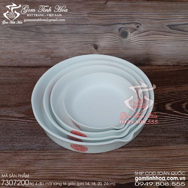 Đĩa mài sừng gốm sứ Bát Tràng