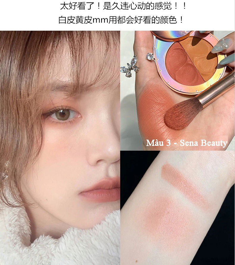 Phấn Má Nhũ Kiêm Phấn Bắt Sáng 2in1 GlamColour Vỏ Sò