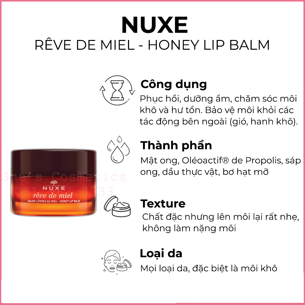 Dưỡng môi Nuxe Rêve de Miel Lip Balm