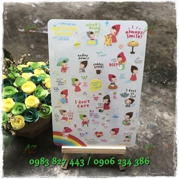 Sticker dán cô bé quàng khăn (6 tờ)
