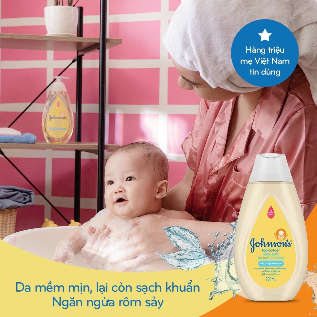 Sữa Tắm Gội Em Bé Johnson’s 200ml