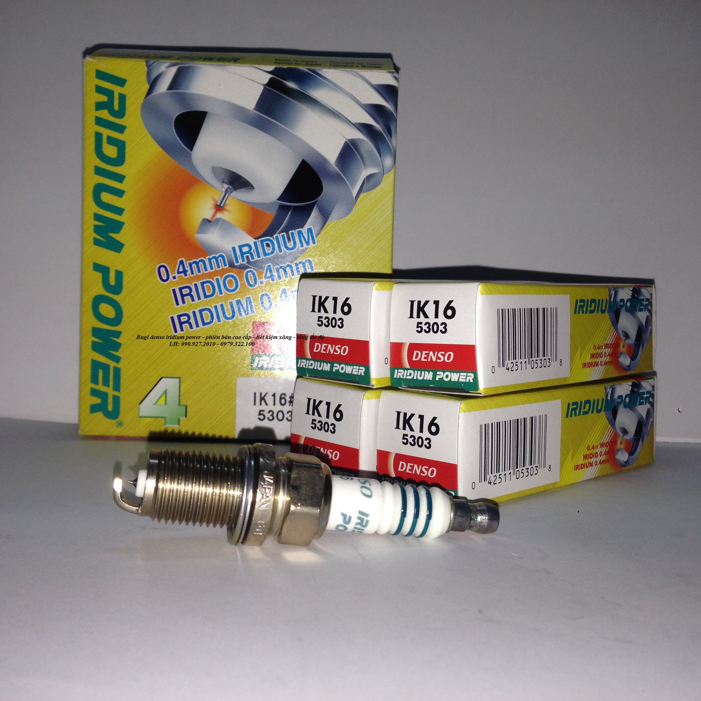 Bugi Denso Iridium IK20 - Giác 16 Chân Ngắn ren 14 (bugi bạch kim)