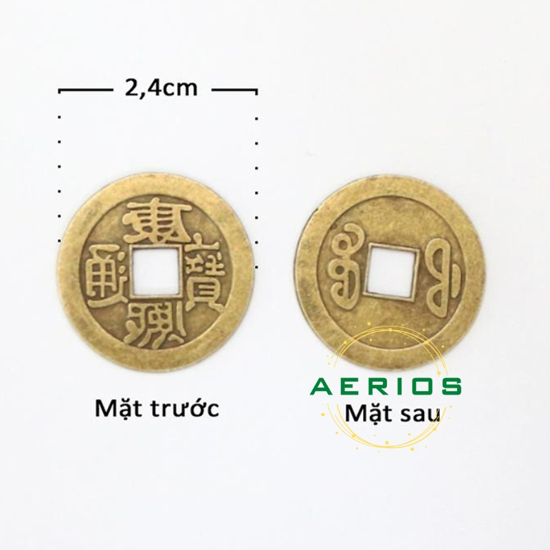 Dây xu lục đế (xâu 6 đồng xu), chuỗi xu may mắn