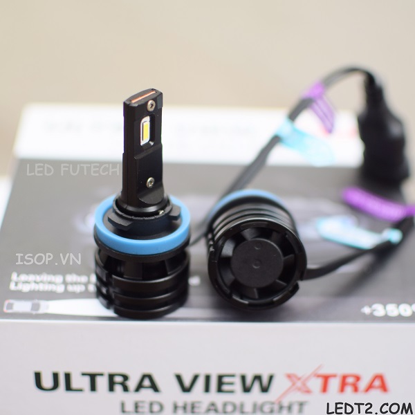 [LEDT2 ISOP] Đèn pha LED Ultra View XTRA +250% chính hãng [Bảo hành 6 tháng]
