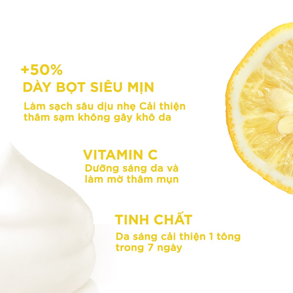 Sữa Rửa Mặt Dạng Bọt Garnier Light Complete Speed Brightening Whip Foam 100ml