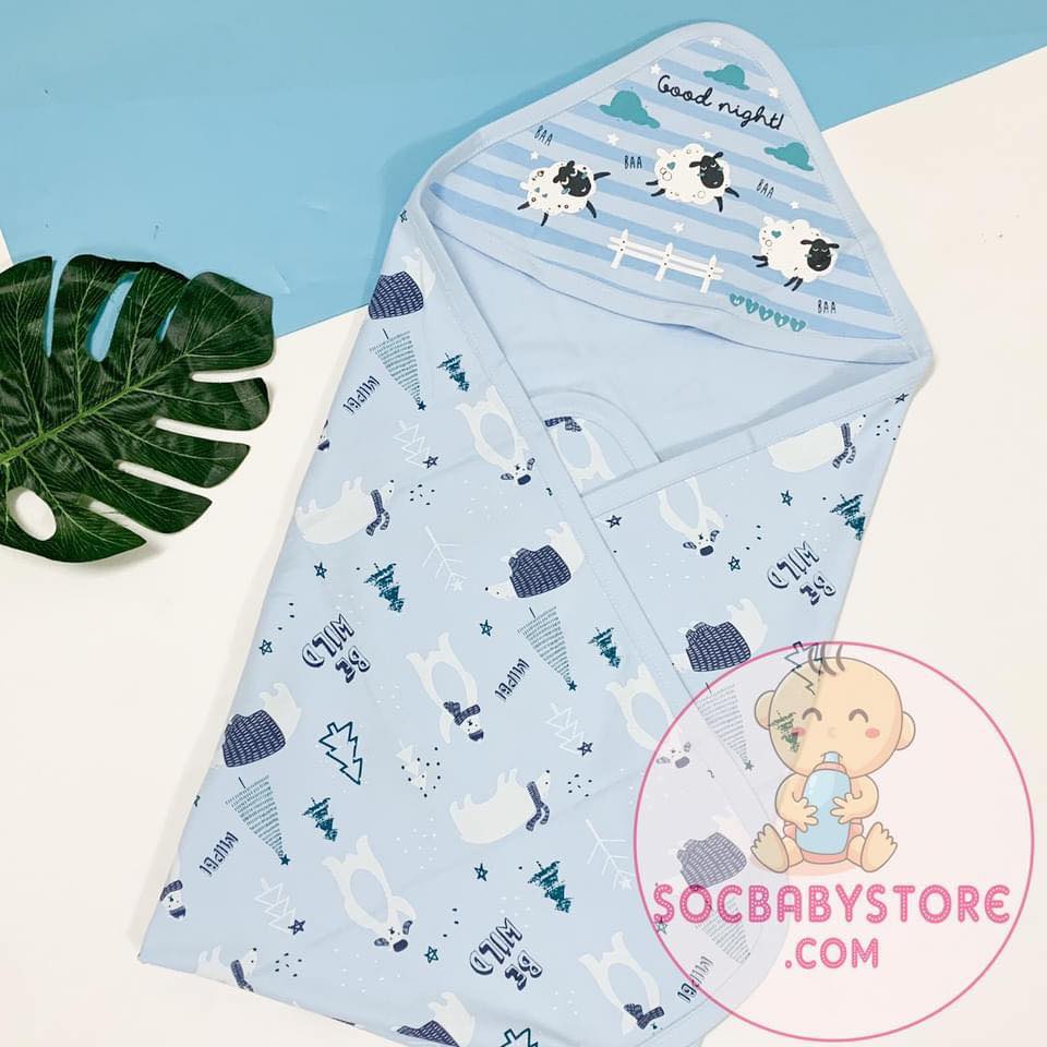 Chăn ủ sơ sinh cotton Mipbi