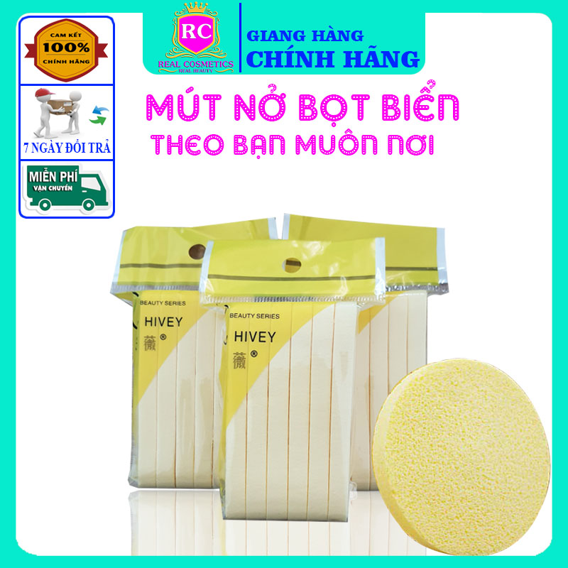 Mút rửa mặt bọt biển chivey, gói 12 cái.