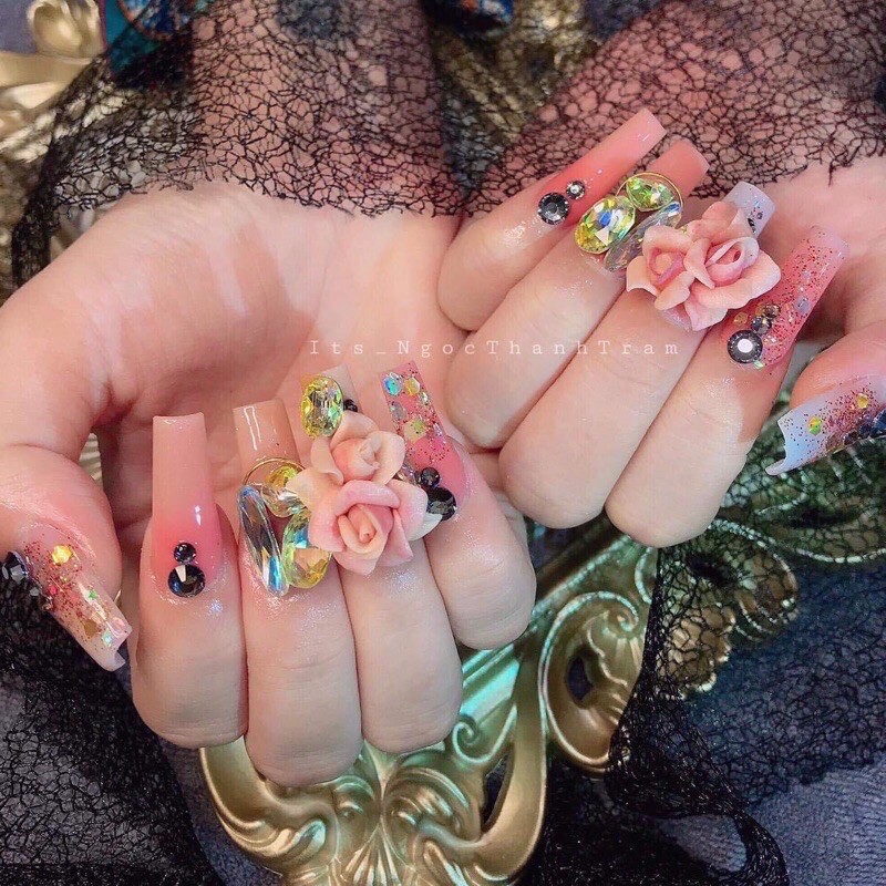 Hoa hồng kép(hoa hồng gắn móng nail) TDC SHOP
