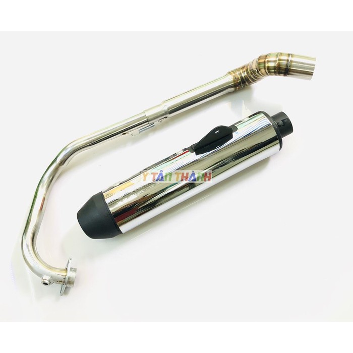 Pô Satria Cổ 2 Khúc Inox Gắn Raider Fi