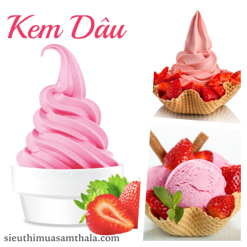 Bột làm kem tươi cao cấp vị Dâu