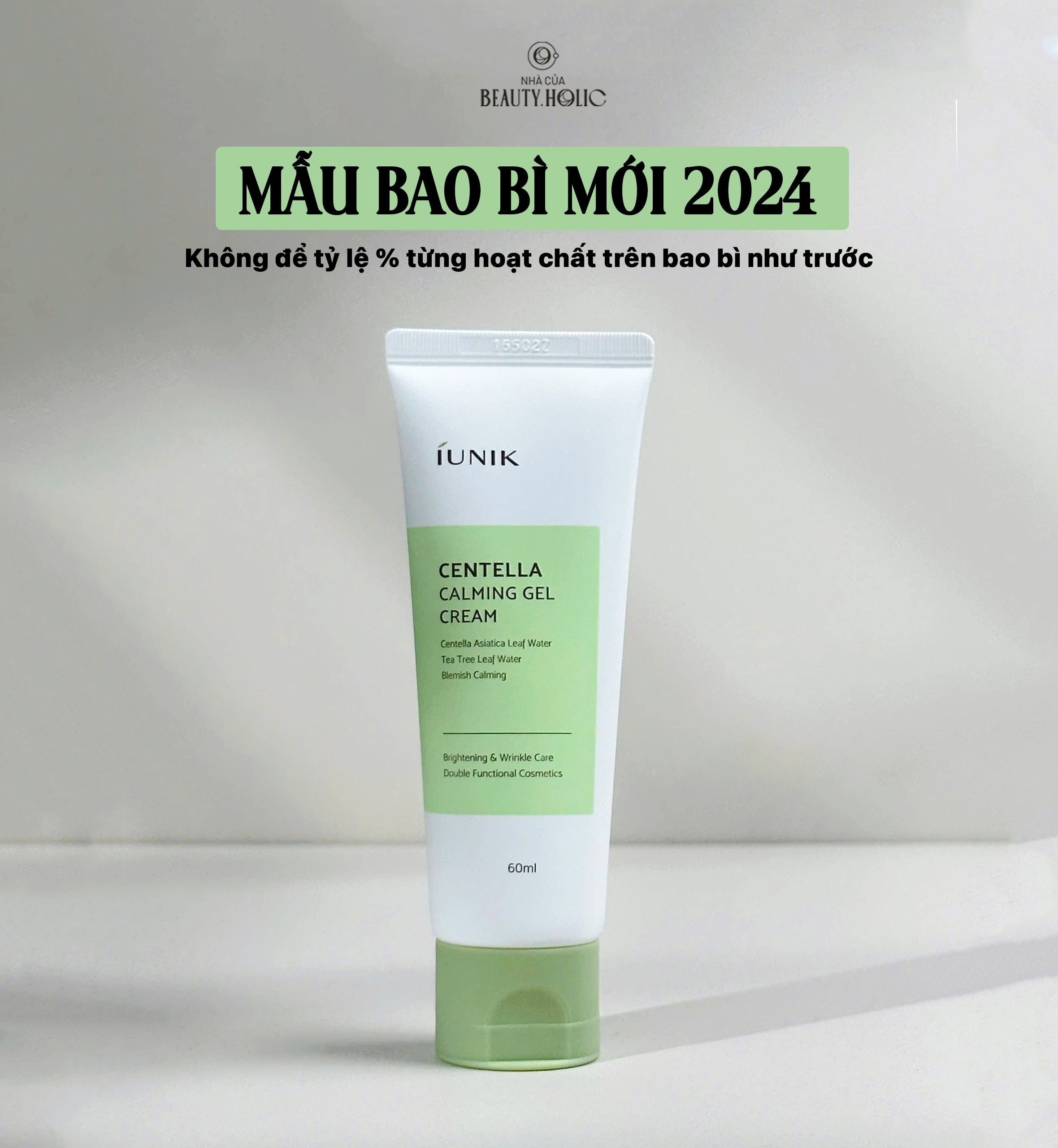 [HCM][Nhacuabeautyholic] Kem dưỡng da mụn IUNIK Centella Calming Gel Cream