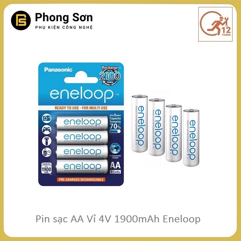 Pin AA Panasonic Eneloop 1900 mAh , Màu trắng