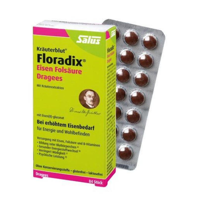 Viên nén điều trị thiếu sắt và thiếu máu Floradix, hộp 84 viên nhập khẩu