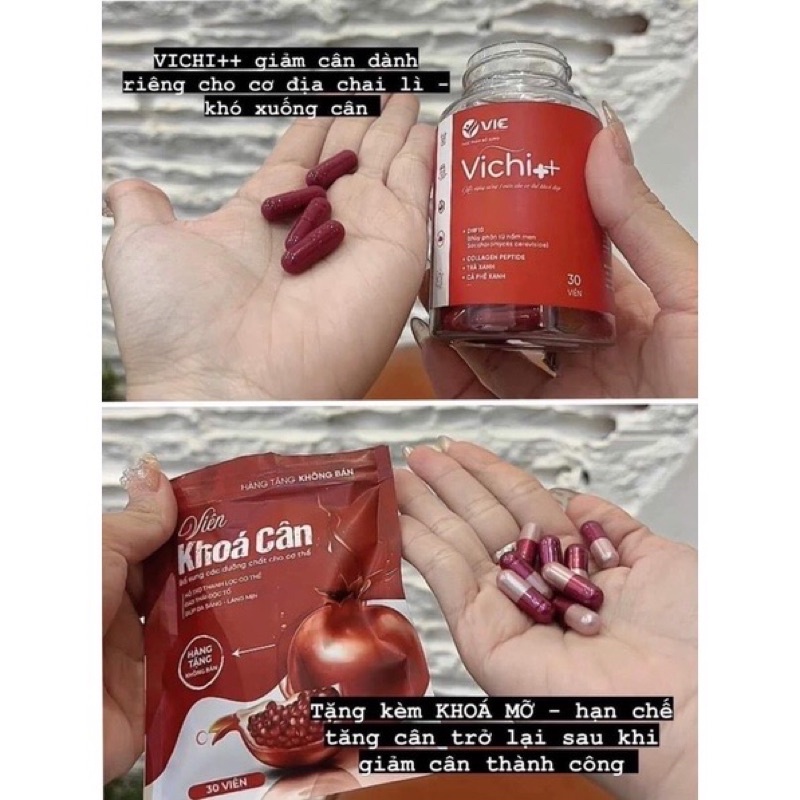 [Liệu trình 15 ngày] Giảm cân Vichi+ Tặng kèm 15v Khoá Cân