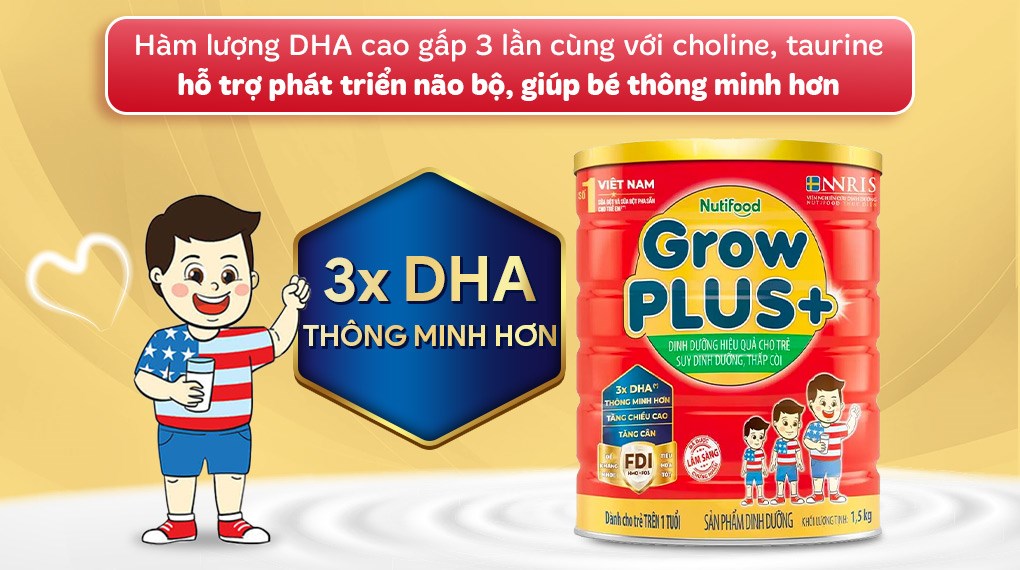 Sữa Nutifood Grow Plus Đỏ 1,5kg HSD 2025