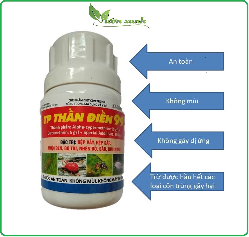 Chế phẩm diệt côn trùng Thần điền 100ml chuyên rệp, trĩ, nhện đỏ,....