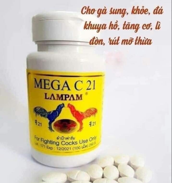 MEGA-C21( 100 viên ) th.uốc nuôi cao cấp dành cho gà đá
