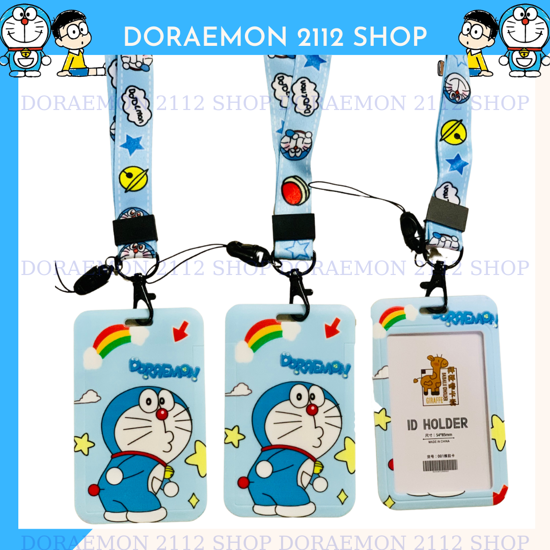 Dây đeo thẻ và thẻ tên Doraemon