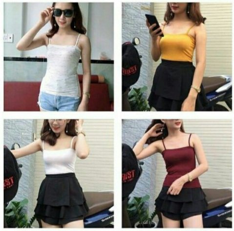 [HCM]Áo 2 dây ngang croptop nữ - áo crotop nữ