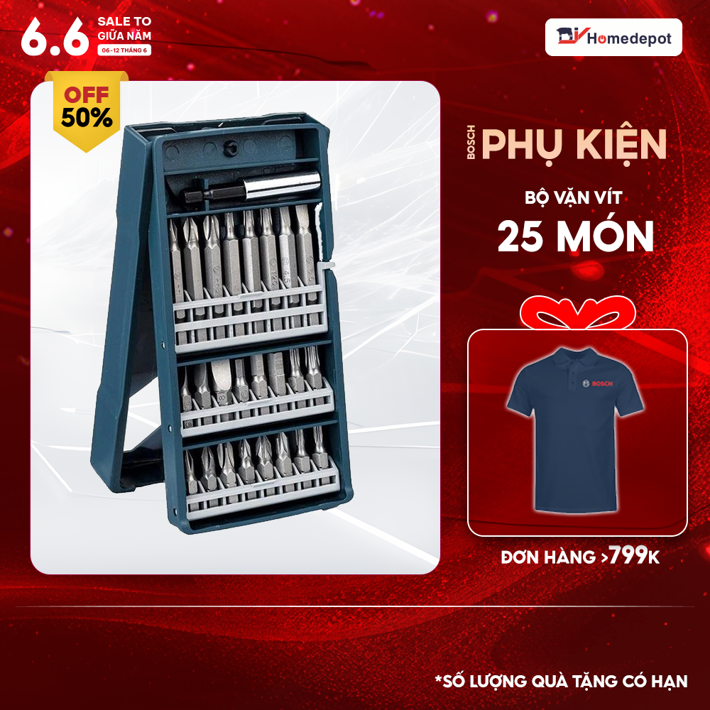 Bộ mũi vặn vít Bosch 25 món 2607017400