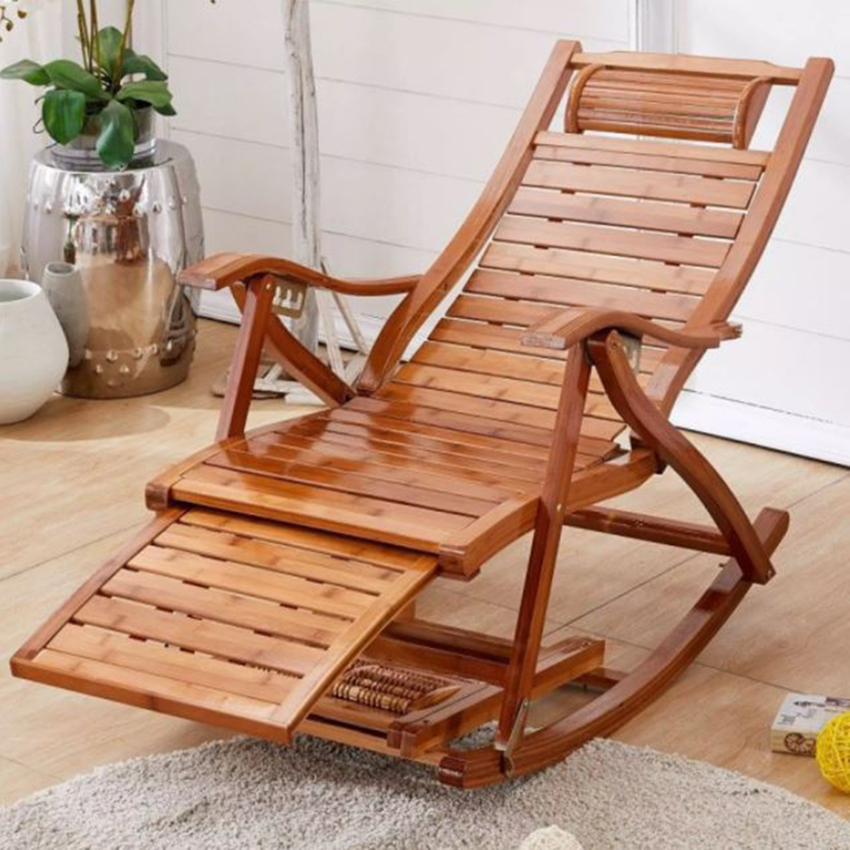 Ghế lười bập bênh có MASSAGE CHÂN - ghế thư giãn bằng tre ghế bập bênh xích đu ghế xích đu ghế tre bập bênh ghế ngồi ban công