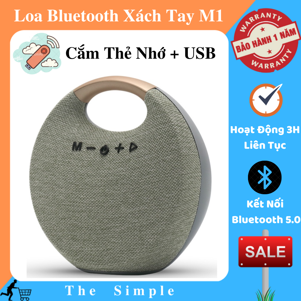 Loa Bluetooth Xách Tay M1 - Loa Bluetooth Không Dây M1 - Bluetooth 5.0 - Hoạt Động Liên Tục 3 Giờ - Chất Âm Chân Thực - Chất Liệu Nhựa ABS Cao Cấp - Loa Nghe Nhạc - Loa Giá Rẻ - Loa Di Đông - Loa Cầm Tay