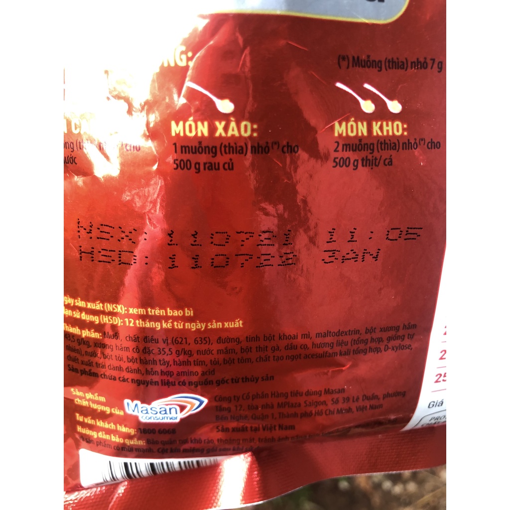 HẠT NÊM CHINSU 25 DƯỠNG CHẤT ( GÓI 400GR ). DATE 07.2022