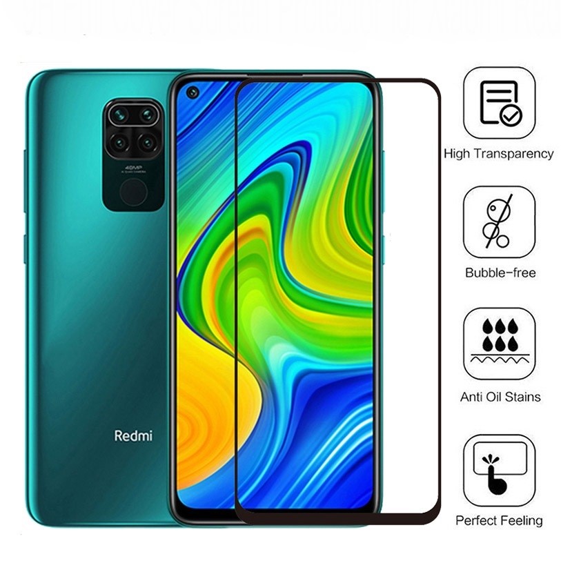 Cường lực full màn cho Xiaomi Redmi Note 9 (Đen)