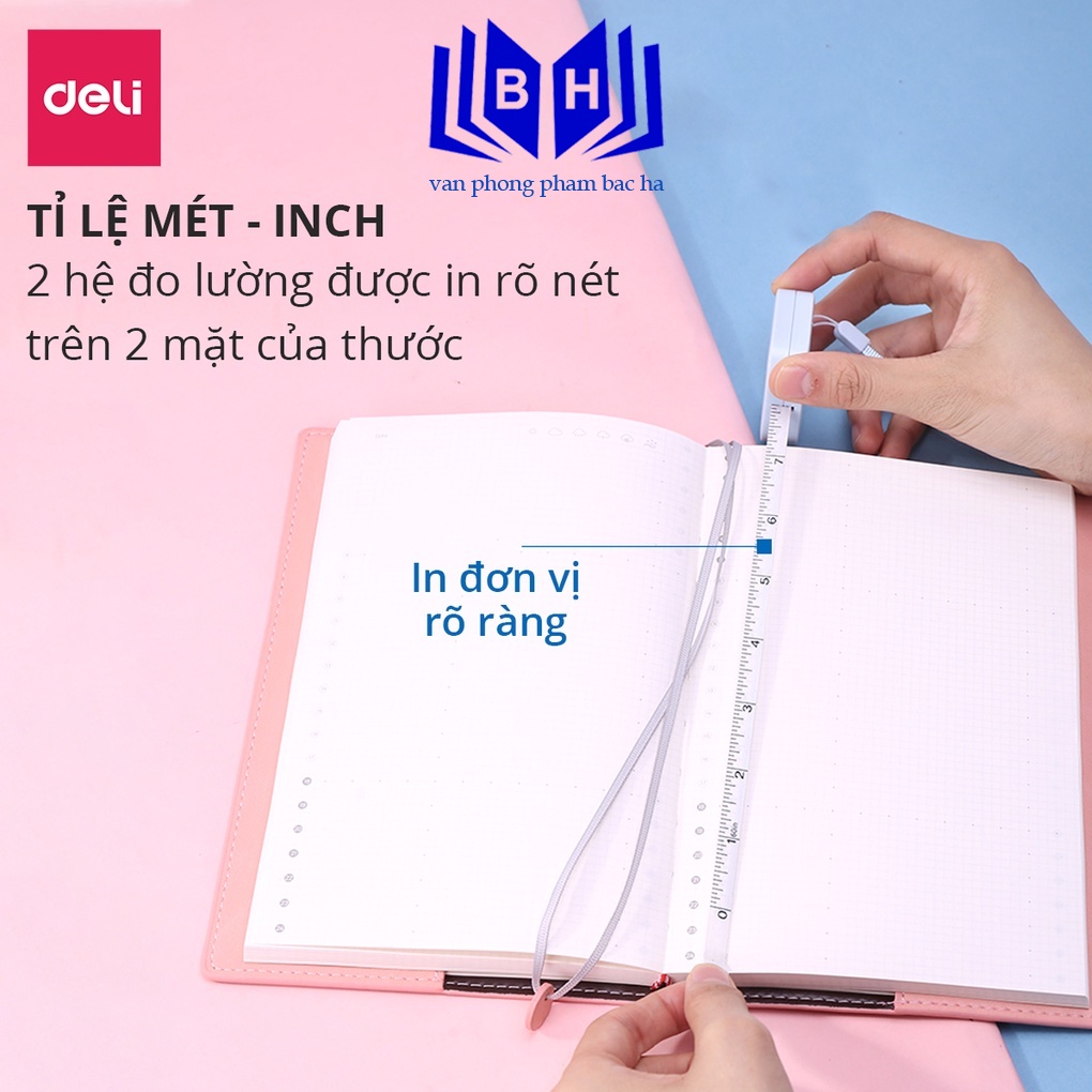 Thước dây cuộn Deli - 1.5m  - 79650 ( màu ngẫu nhiên )
