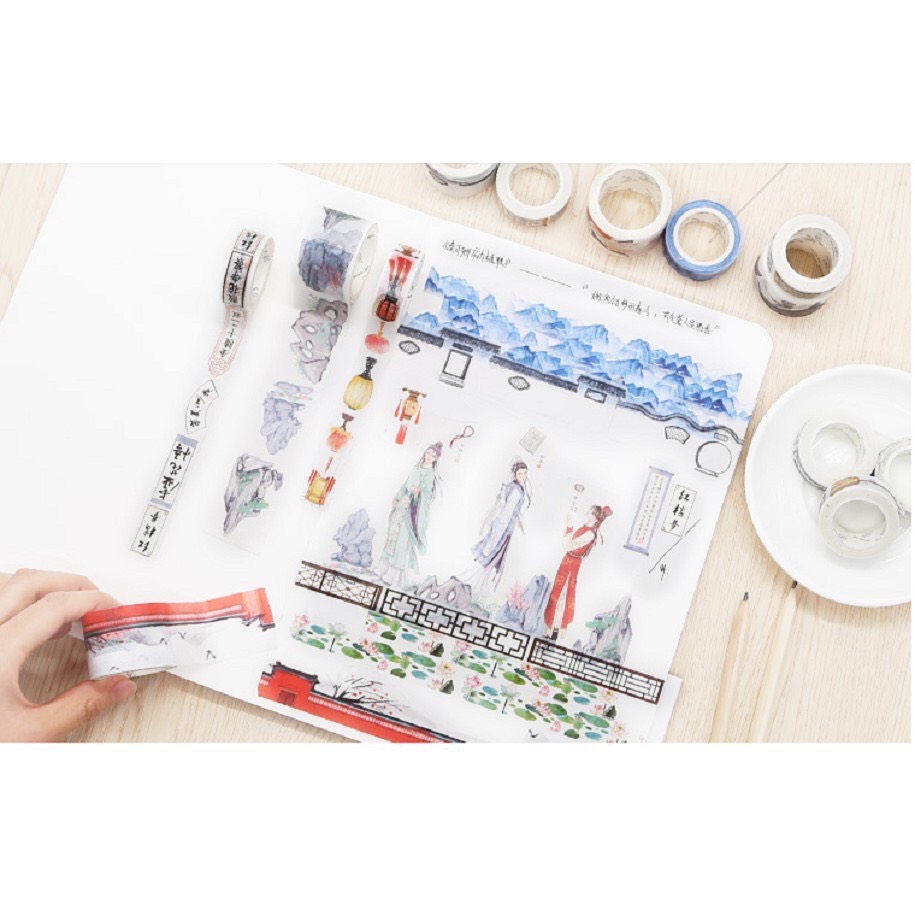 Washi tape phong cảnh cổ trang Canarystore54