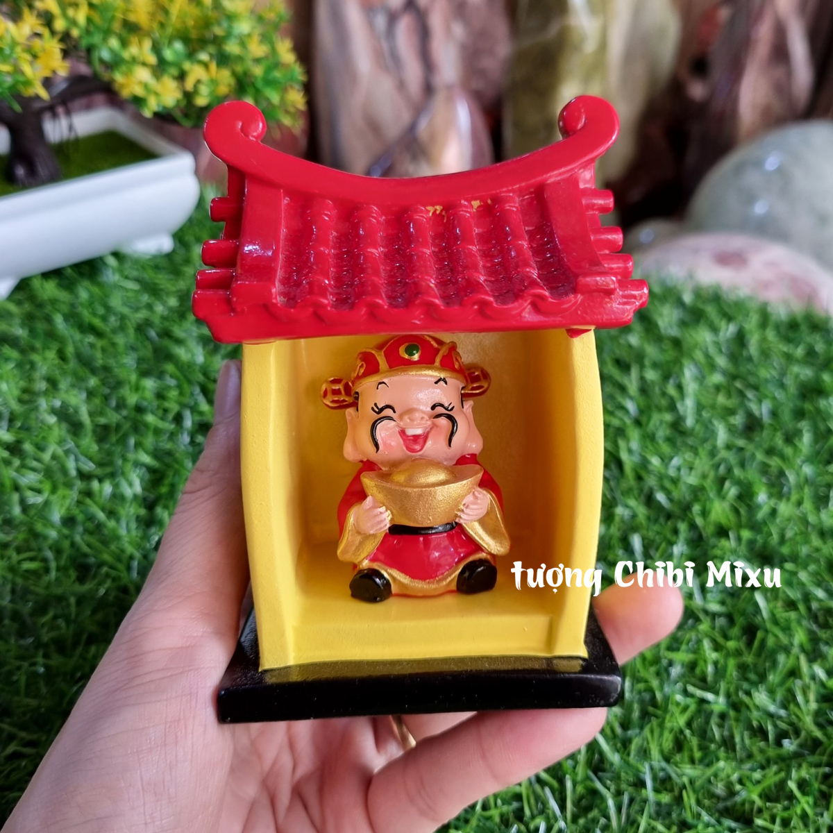 Miếu Thần Tài (gồm miếu size lớn + tượng Thần Tài 4.5cm) tài lộc may mắn