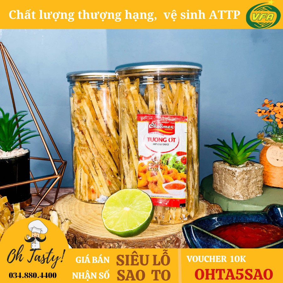 Khô Cá Thiều Que Cắt Sợi Tẩm Vị Ăn Liền Hũ  300G| Hàng chất lượng loại nhất - SP022