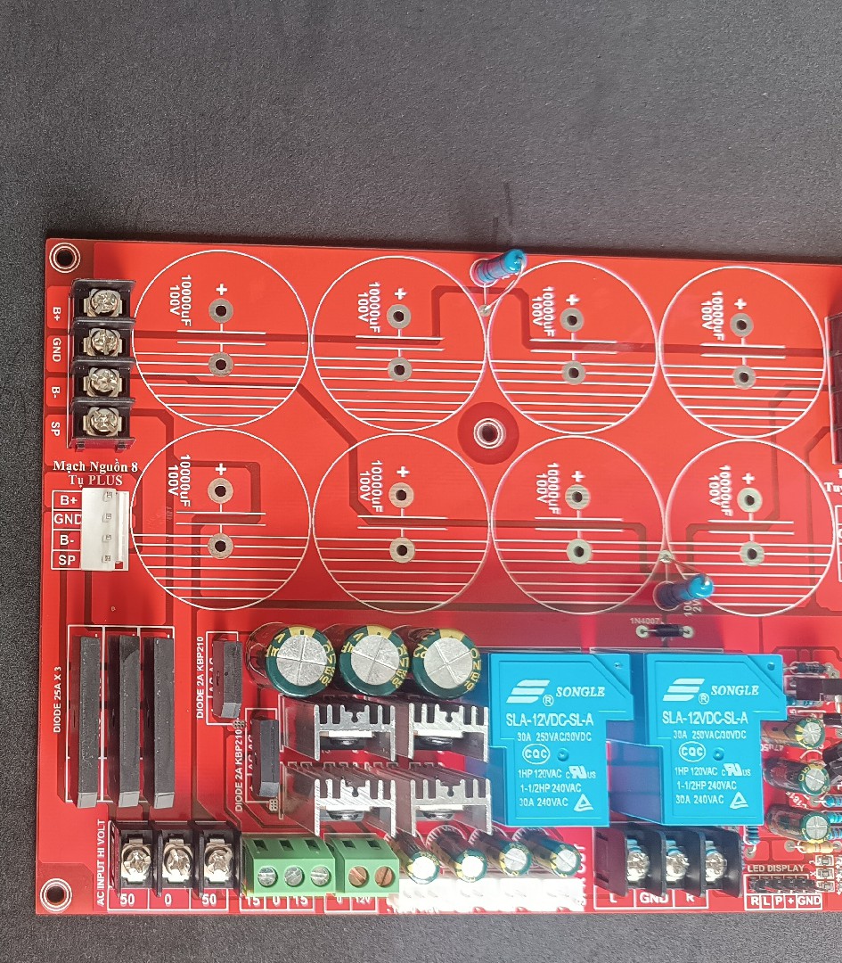 Mạch Nguồn 8 Tụ Full Nguồn Phụ FR4 2 Lớp Plus