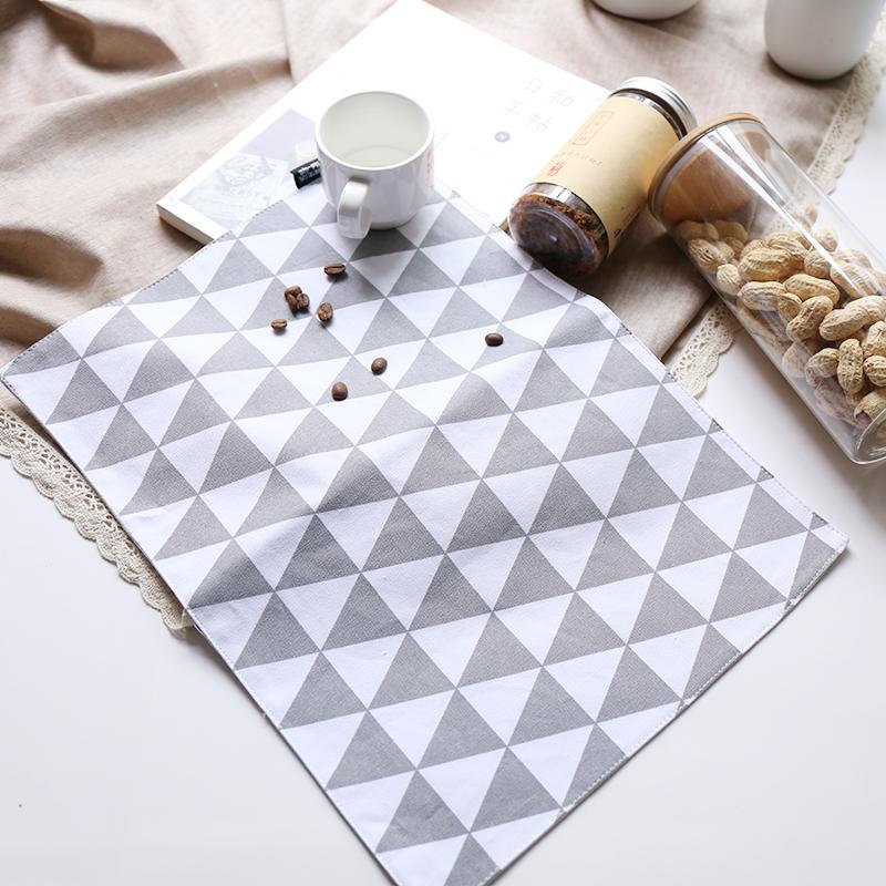 Nhà Trong Bắc Âu 100% Cotton Tấm Lót Đĩa Ăn Giấy Ăn Món Ăn Phương Tây Vải Tấm Lót Bát Đĩa Trà Tấm Trải Bàn Kiểu Phương Tây Đĩa Đệm Bàn Ăn Vải Đệm Q