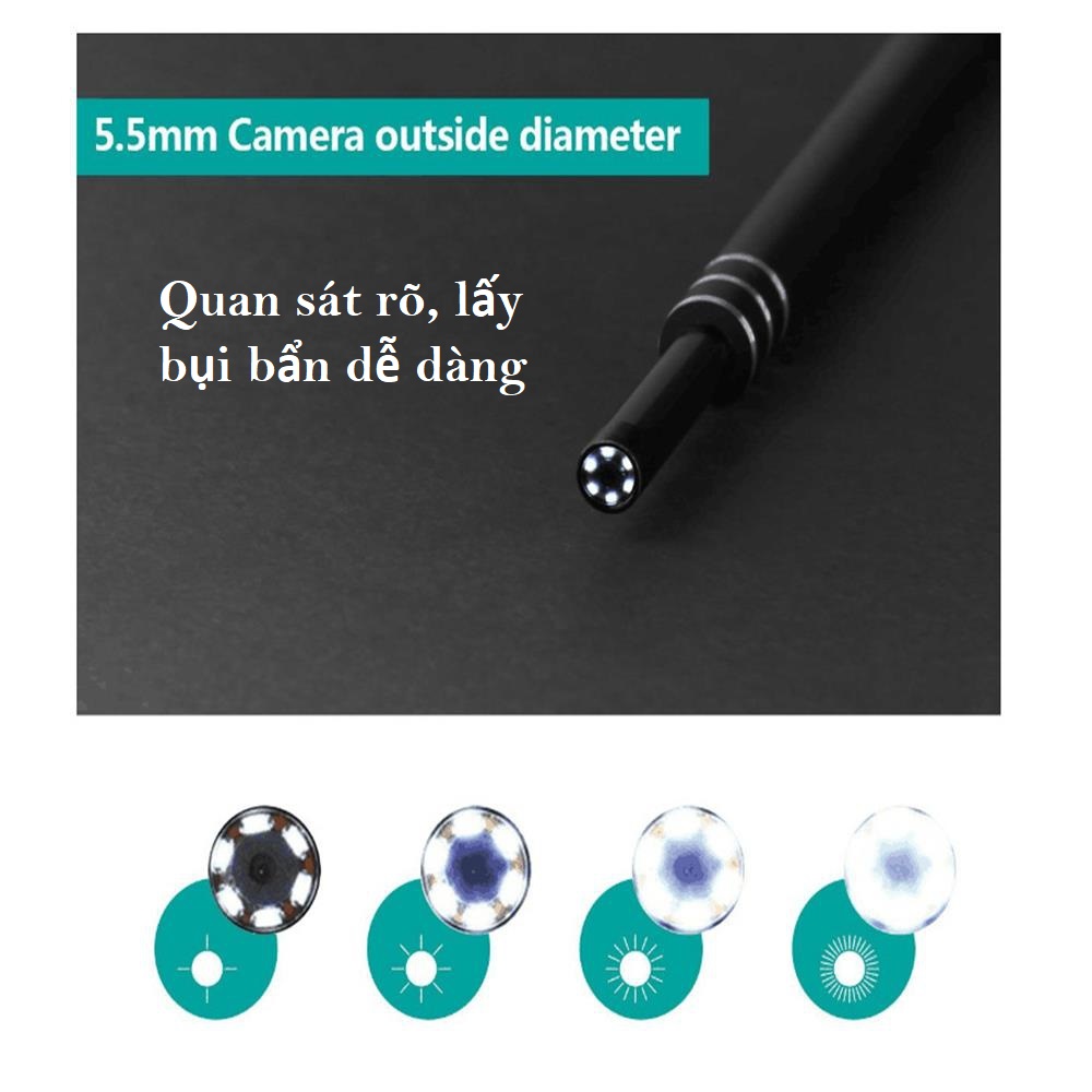 [BẢO HÀNH UY TÍN]Camera nội soi y tế, Camera nội soi tai, mũi, họng -dụng cụ lấy ráy tai,bút camear nội soi- Máy lấy ráy tai HD Visual Earwas Clean Tool cho hình ảnh sắc nét, sử dụng dễ dàng trên điện thoại và máy tính