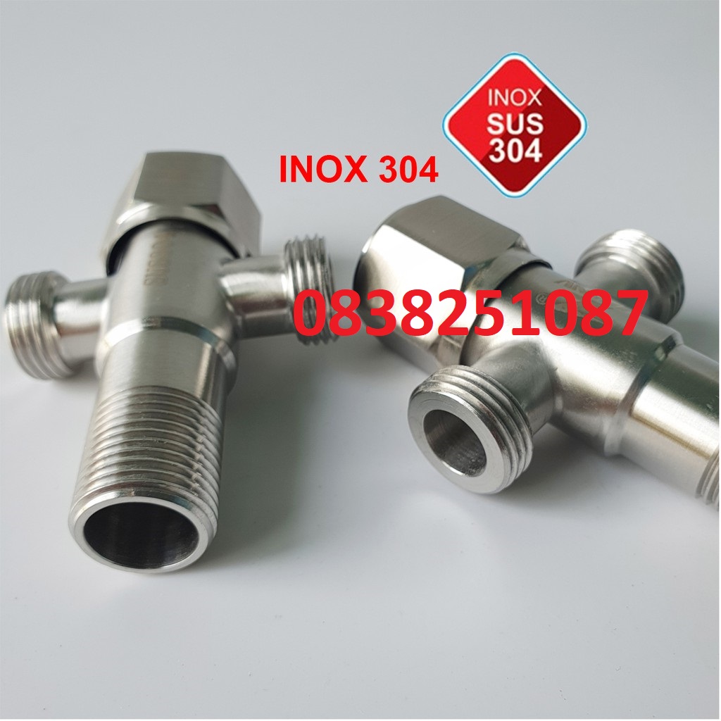 [HCM]Combo bộ 2 Van T cầu chuẩn inox 304 t cầu  Van giảm Áp 2 ngã van ba ngã nhà vệ sinh Van bồn cầuVan T Chia Nước cho vòi xịt vệ sinh và bồn cầu inox 304 T CẦU đẹp