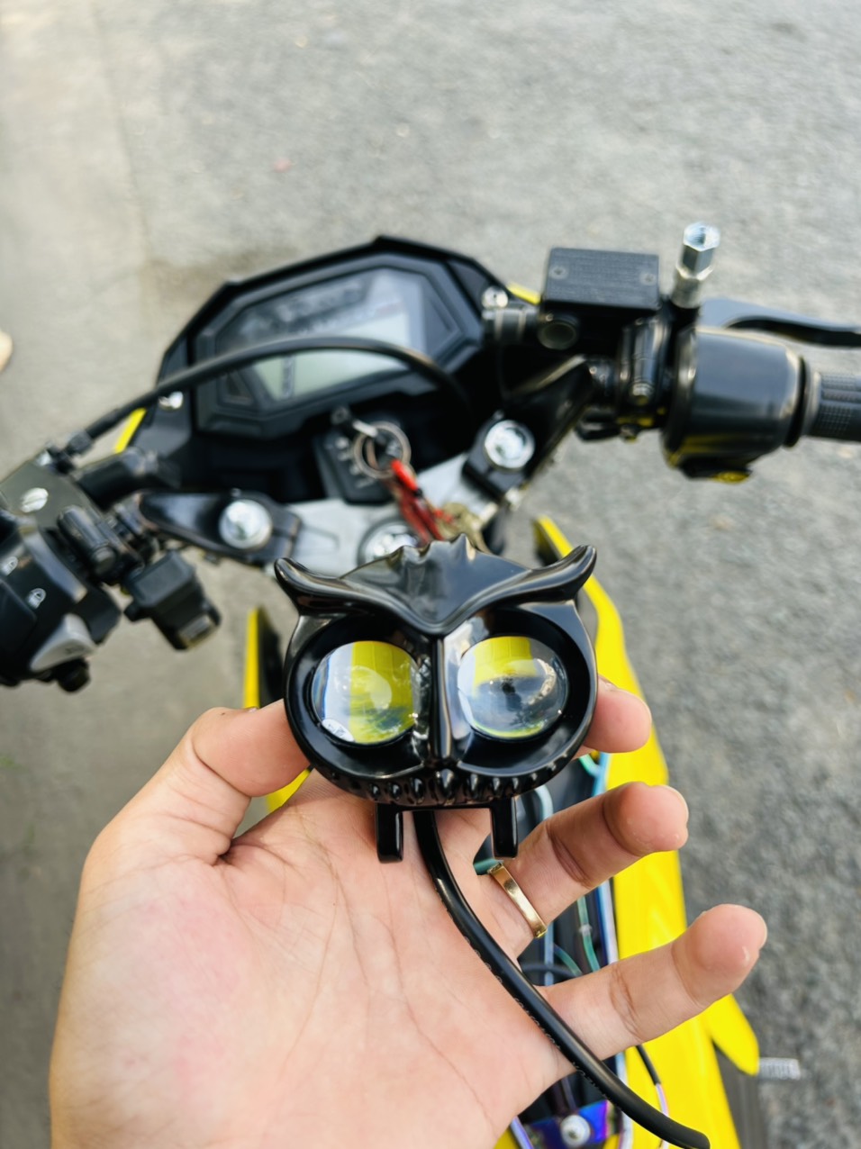 Đèn Trợ Sáng Xe Máy Bi Cầu Mắt Cú Mèo