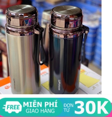 BÌNH GIỮ NHIỆT BAOL LOẠI 1,DUNG TÍCH 1200ML VỚI THIẾT KẾ NẮP TRÁNG GƯƠNG TITAN - BÌNH INOX 304 CHỐNG GỈ SÉT - GIỮ NHIỆT TRÊN 12 TIẾNG, QUAI ĐEO CHẮC CHẮN