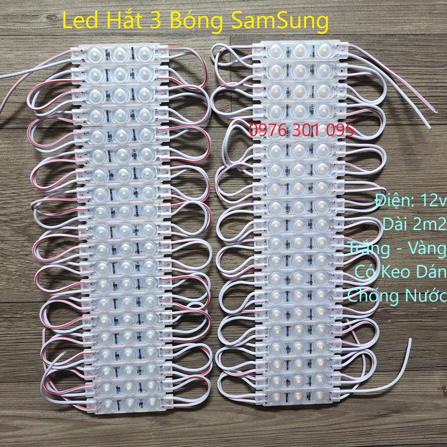 Led Hắt 3 Bóng 6012 chip KOREA Chống Nước Siêu Sáng (Vỉ 20 thanh)